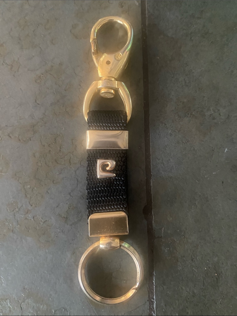 Black and Gold Keychain with Branded Accent